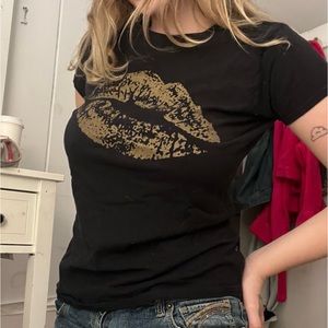 Arec Amour gold kiss print t-shirt